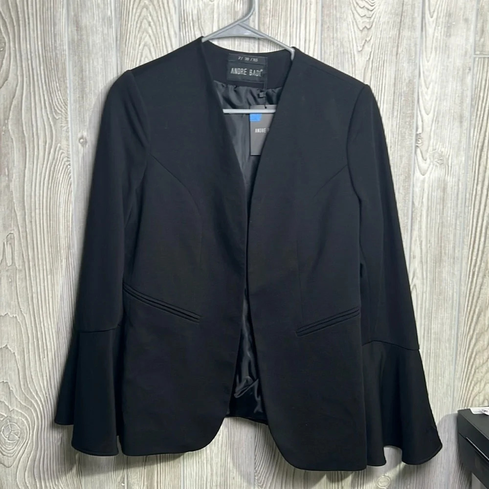 Women’s Andre Badi Black Blazer Flare Sleeves size XS NWT